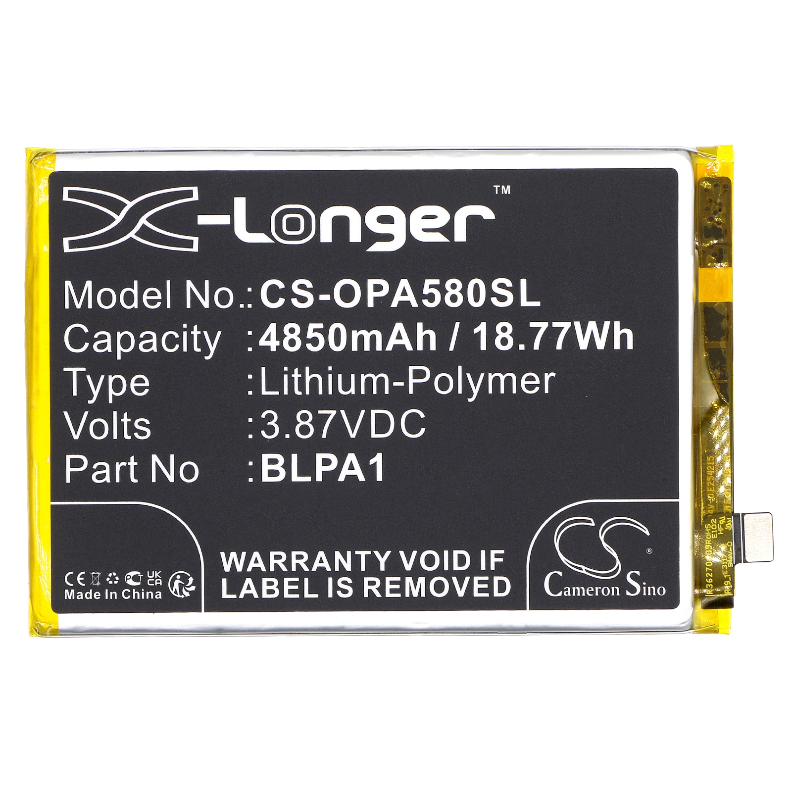 Batteri for smarttelefon, mobil for OPPO A58, A38