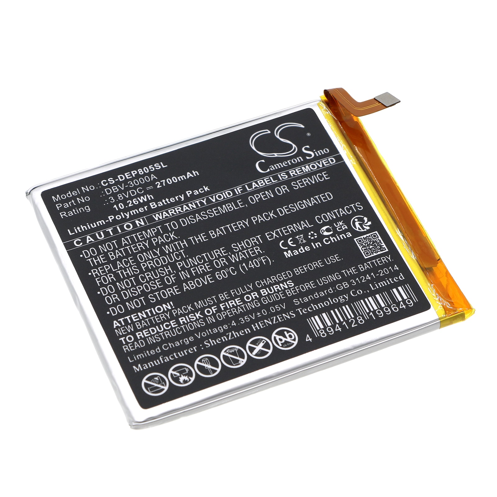 Batteri til smarttelefon, mobil for Doro 8050, DBS-0230
