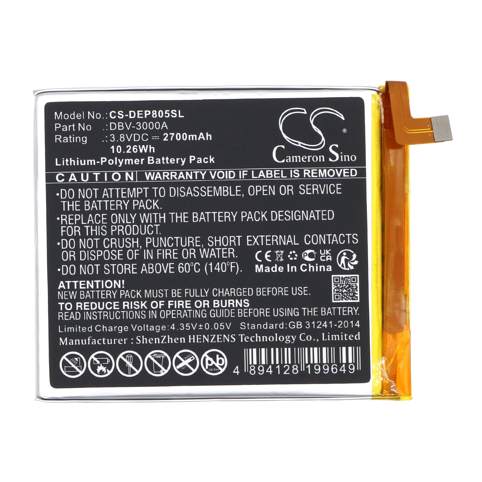 Batteri til smarttelefon, mobil for Doro 8050, DBS-0230