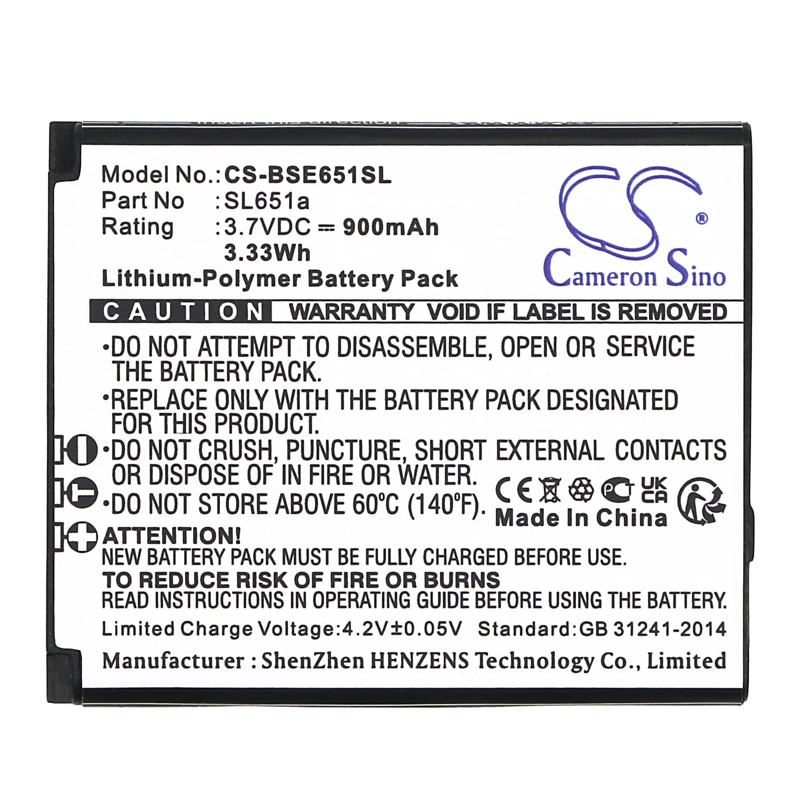 Batteri for SmartPhone, Mobil for Bea-telefon SL651, SL651a