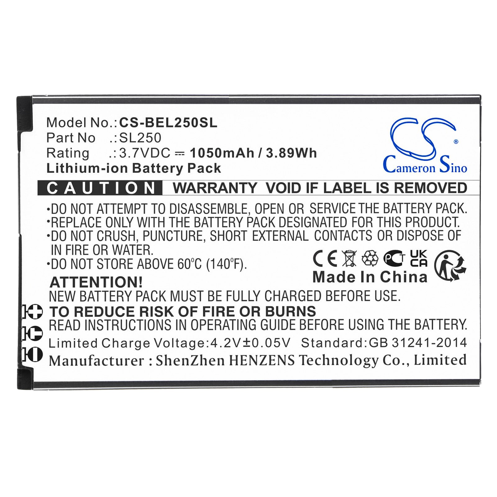 Batteri for SmartPhone, Mobil for Bea-phone SL250