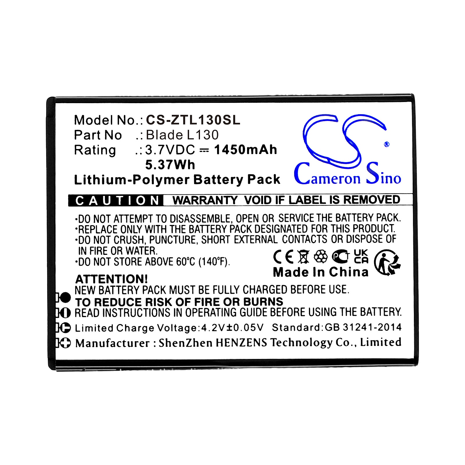 Batteri for smarttelefon, mobil for ZTE Blade L130, GRAND MAX