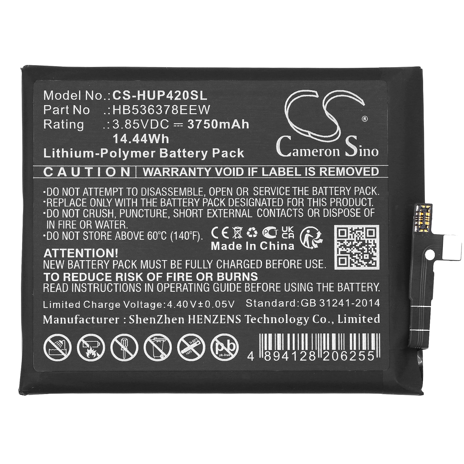 Batteri for smarttelefon, mobil for Huawei P40 Pro, ELS-N09, ELS-NX9