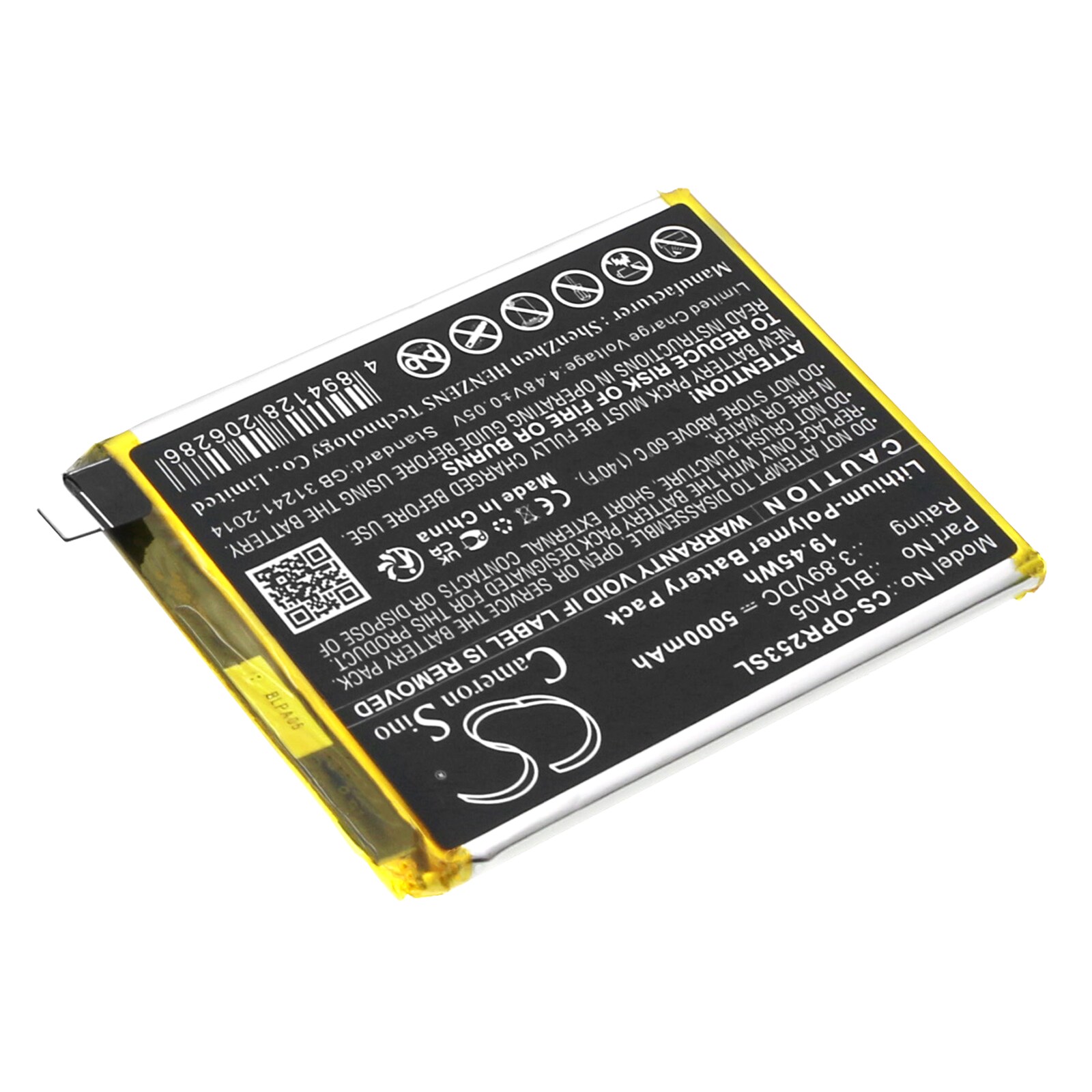Batteri for smarttelefon, mobil for OPPO CPH2531, Reno 10 5G