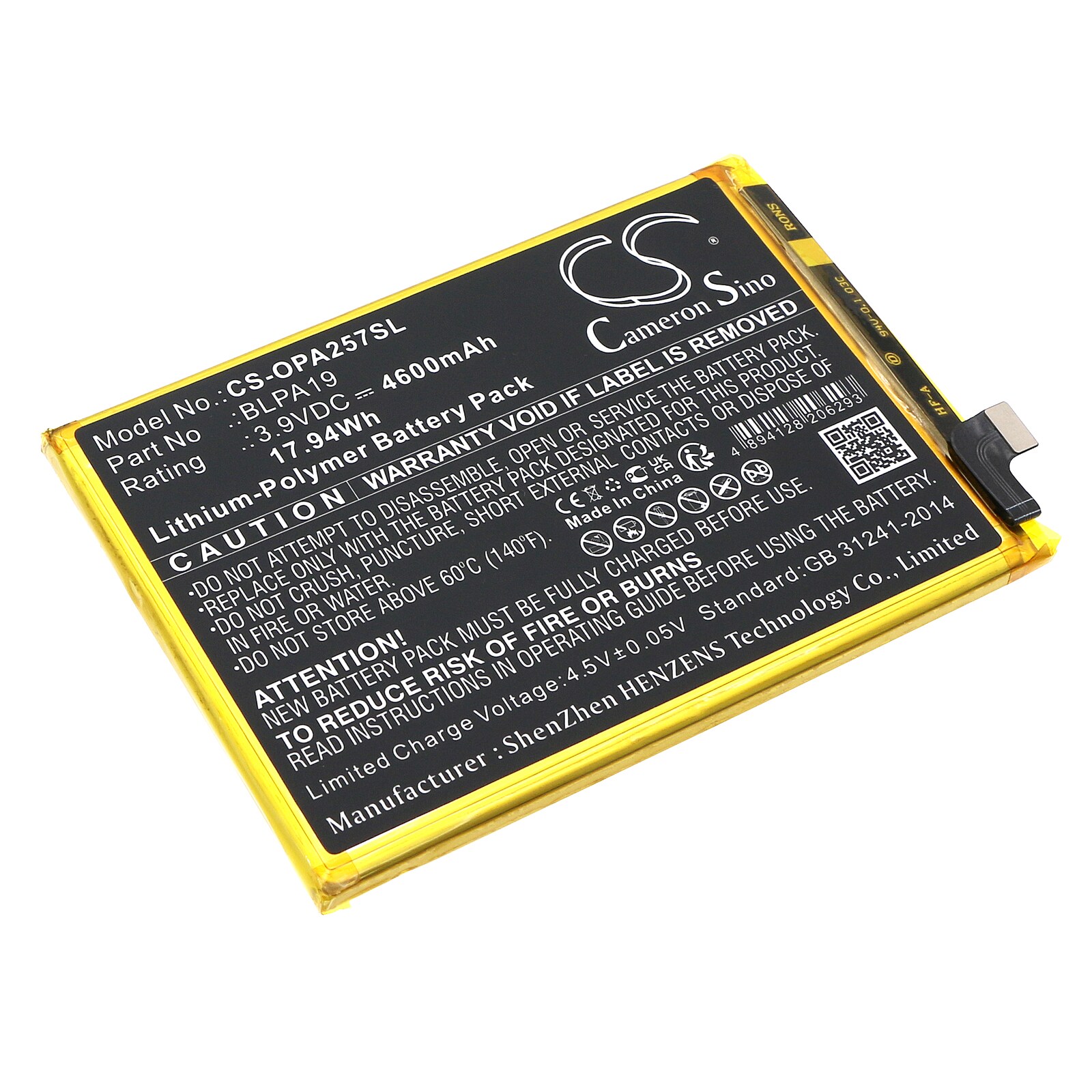 Batteri for smarttelefon, mobil for OPPO A58, CPH2577