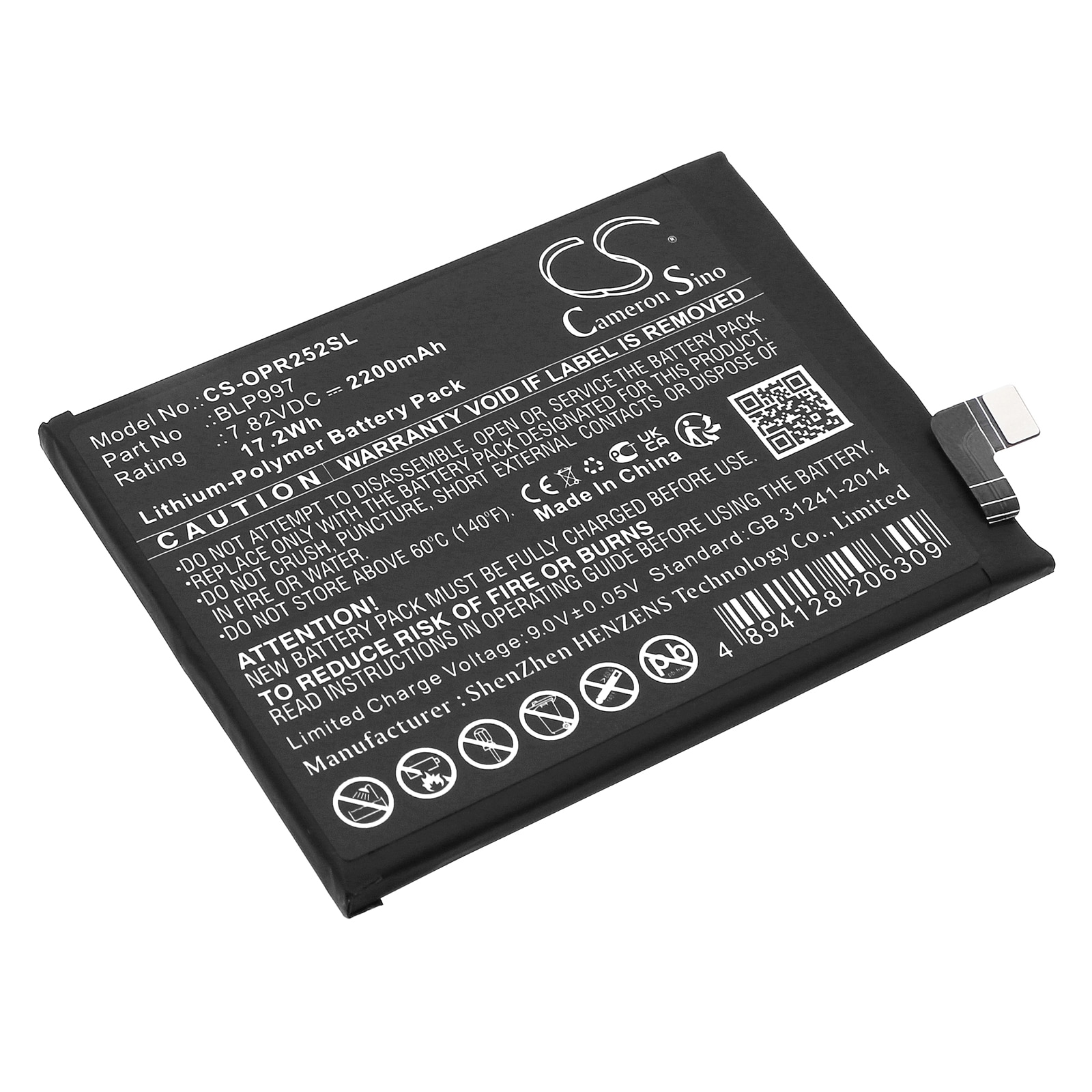 Batteri for SmartPhone, Mobil for OPPO CPH2541, CPH2525, Reno 10 Pro og andre.