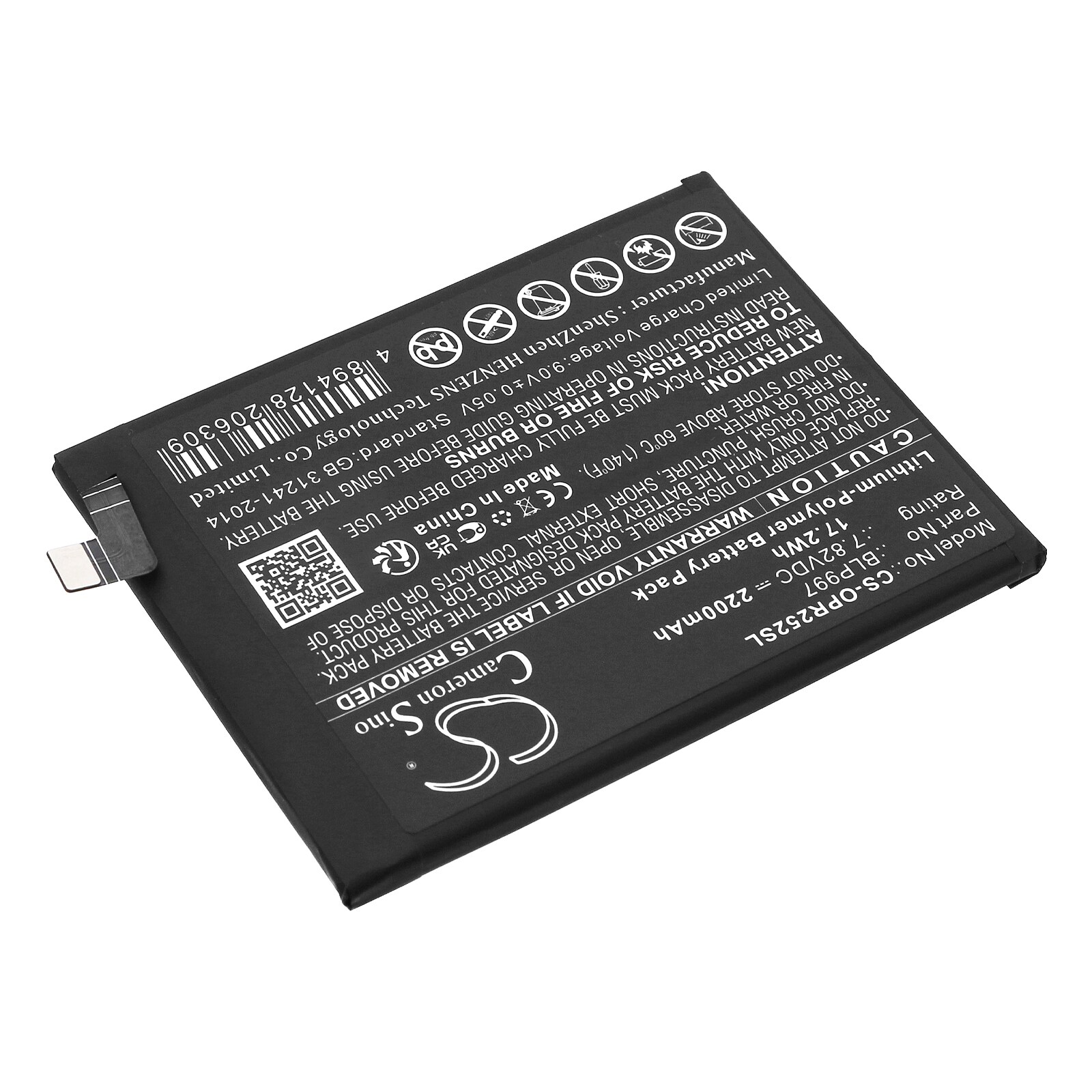 Batteri for SmartPhone, Mobil for OPPO CPH2541, CPH2525, Reno 10 Pro og andre.