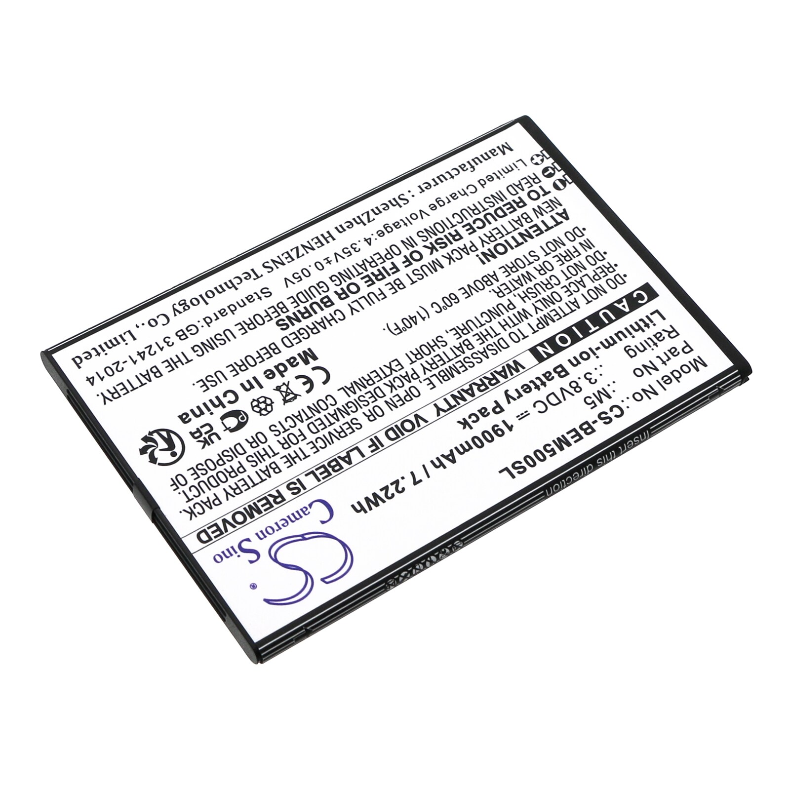 Batteri for SmartPhone, Mobil for Bea phone M5, M5_EU001B, M5 Premium