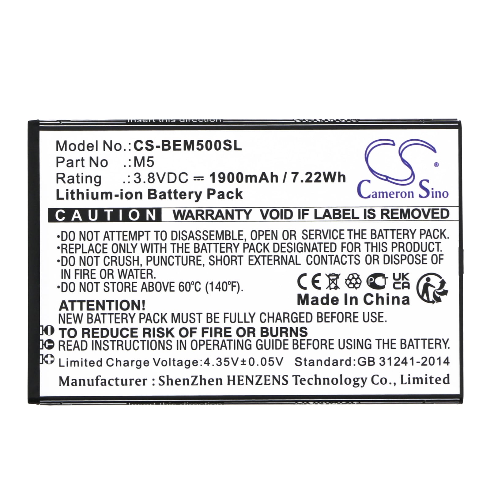 Batteri for SmartPhone, Mobil for Bea phone M5, M5_EU001B, M5 Premium