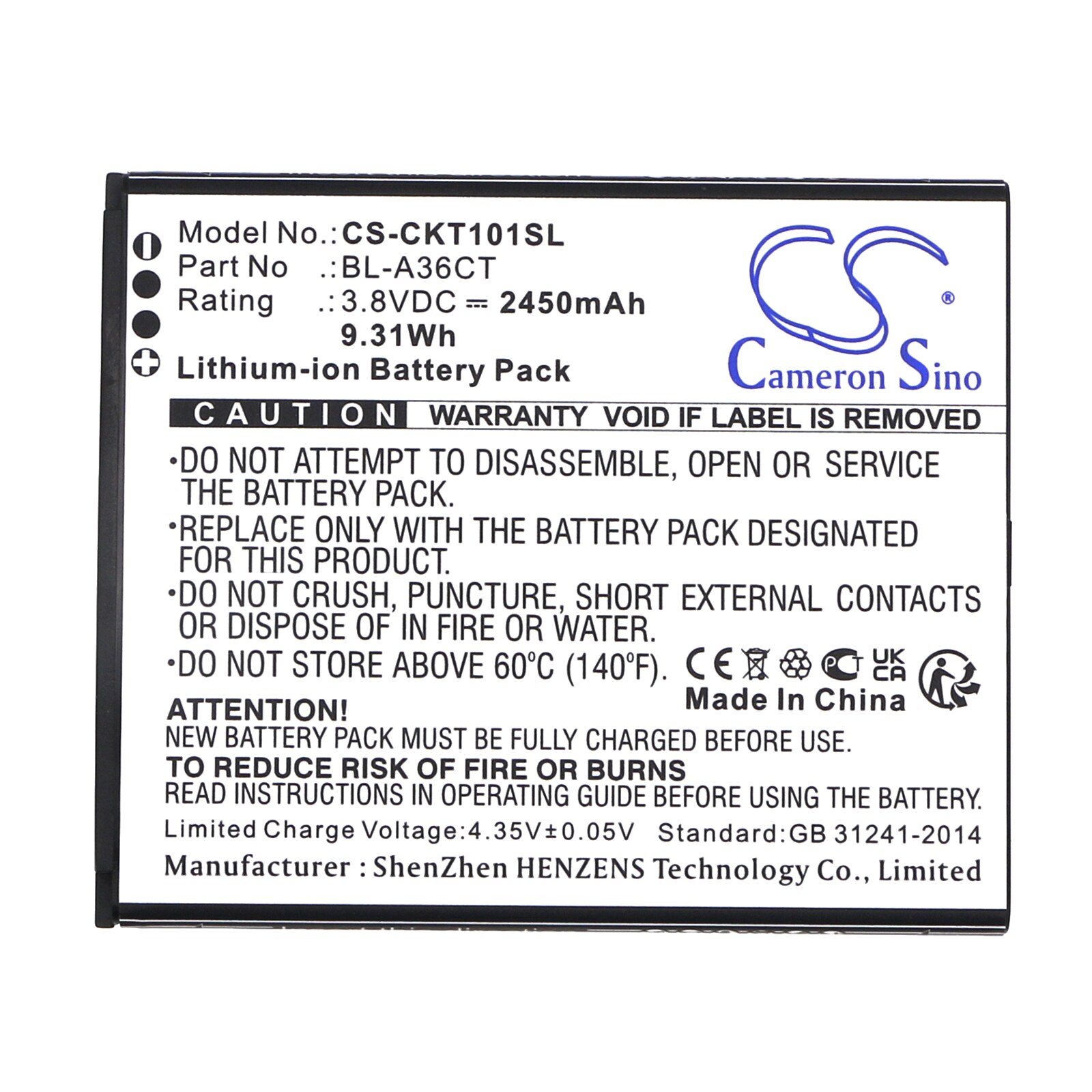 Batteri for SmartPhone, Mobil for Cricket Debut Smart, SL101AE