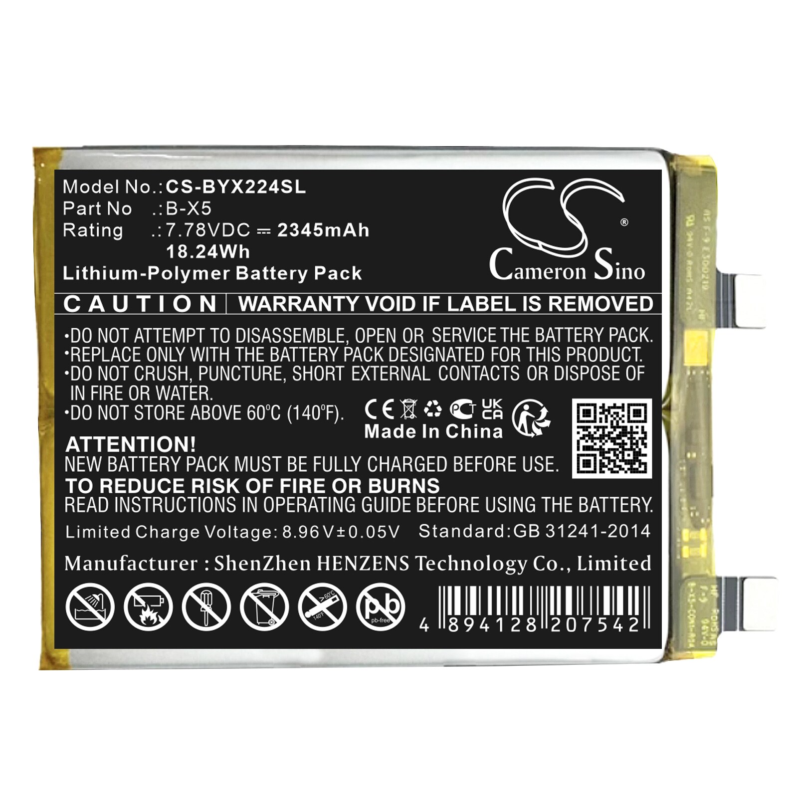 Batteri for SmartPhone, Mobil for VIVO V2241A, X90 5G, V2218 og andre.