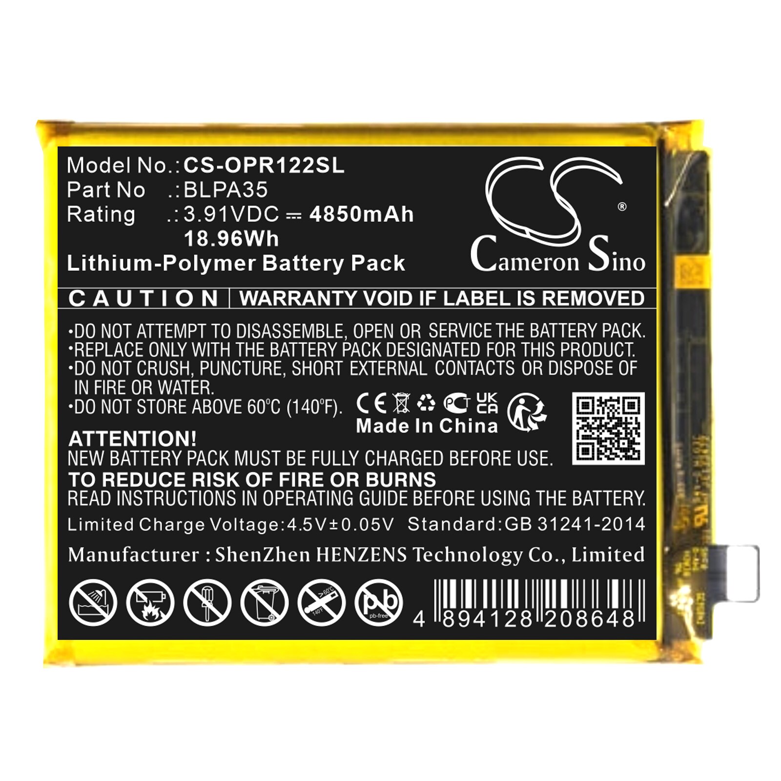 Batteri for SmartPhone, Mobil for OPPO Realme 12 Pro Plus