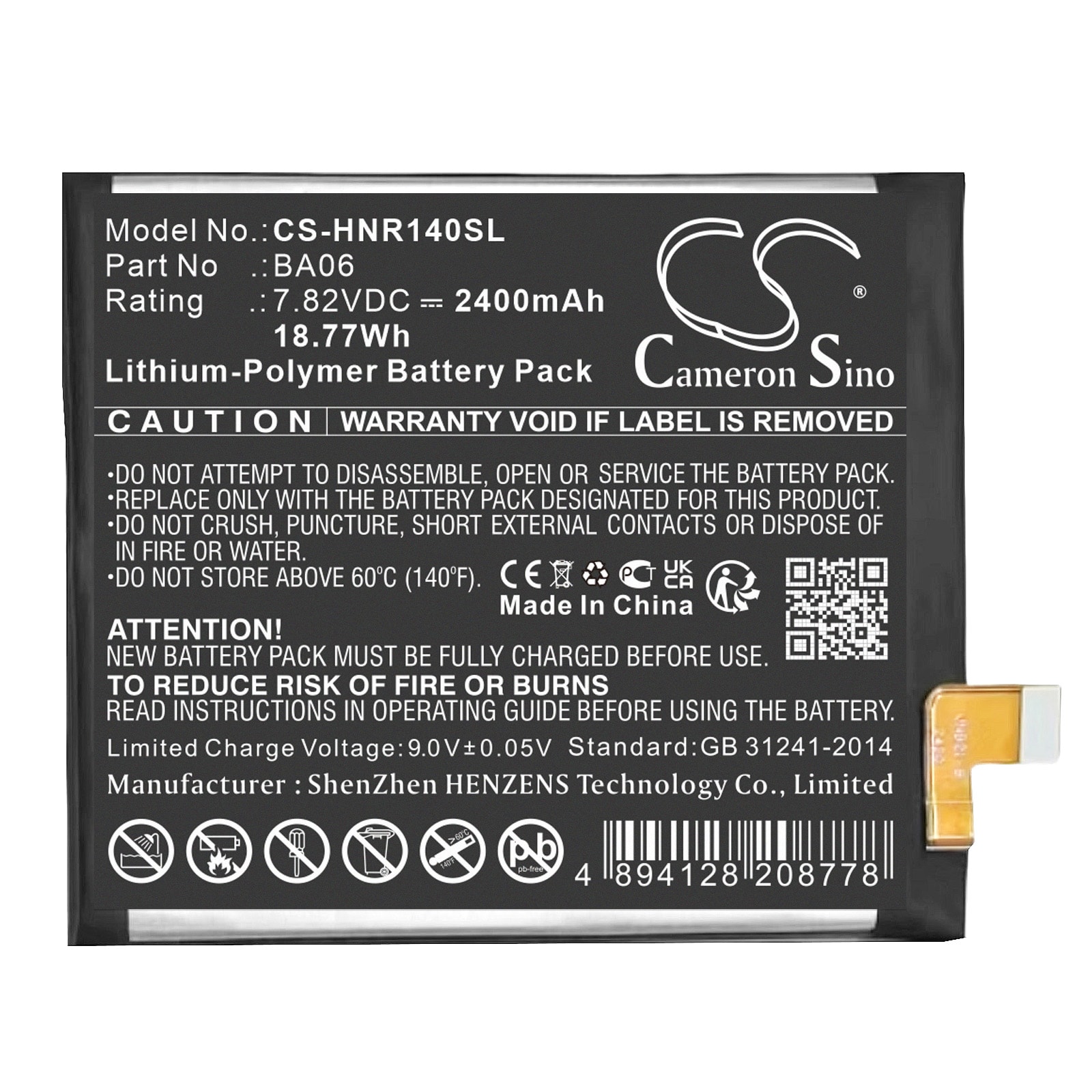 Batteri for smarttelefon, mobil for Honor HGE-W76, HGE-W56, MagicBook V14