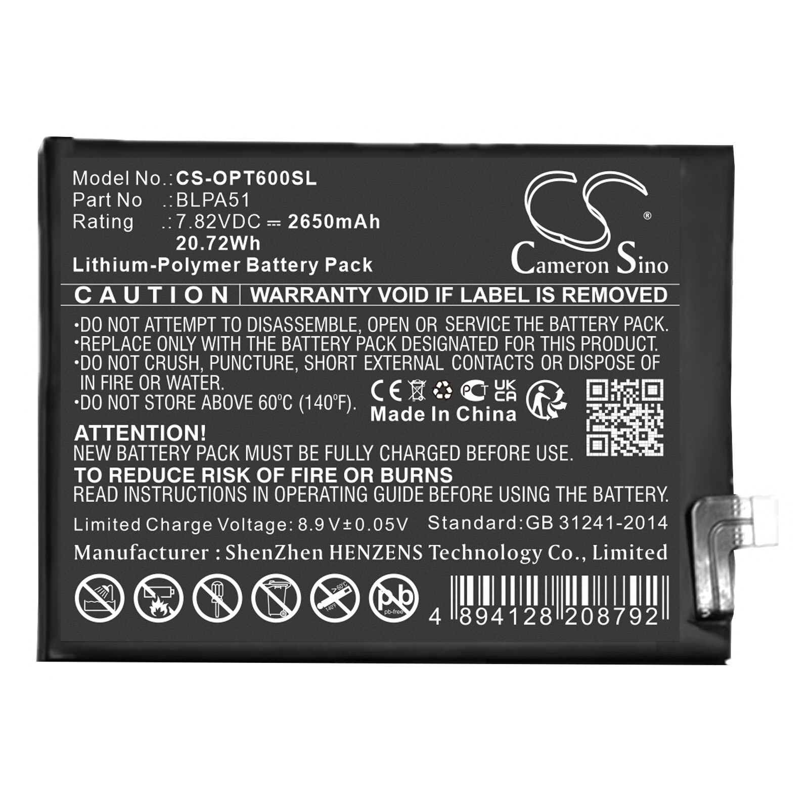 Batteri for SmartPhone, Mobil for OPPO Realme GT 6T