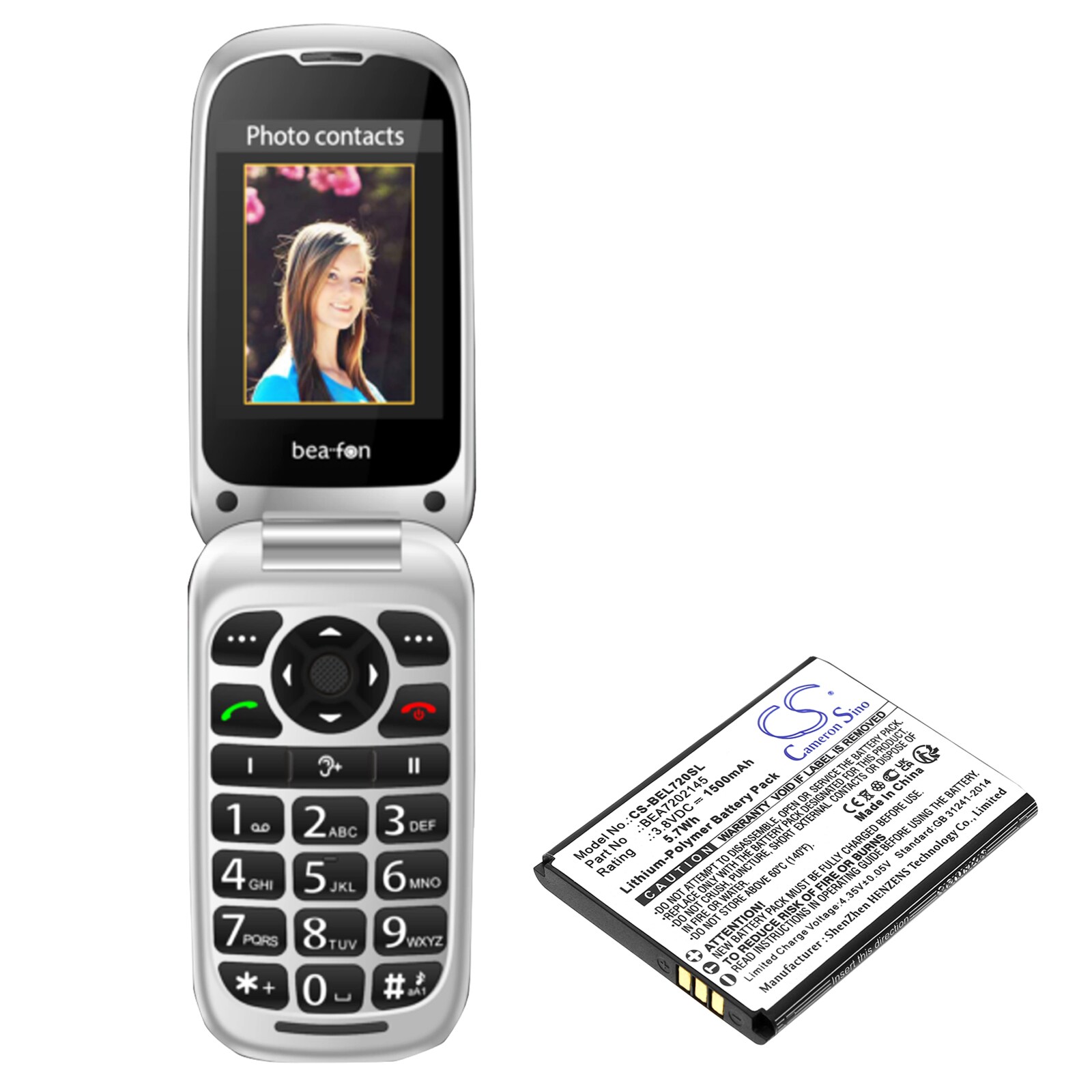 Batteri for SmartPhone, Mobil for Bea-telefon SL720, SL720i, SL720i_EU001B