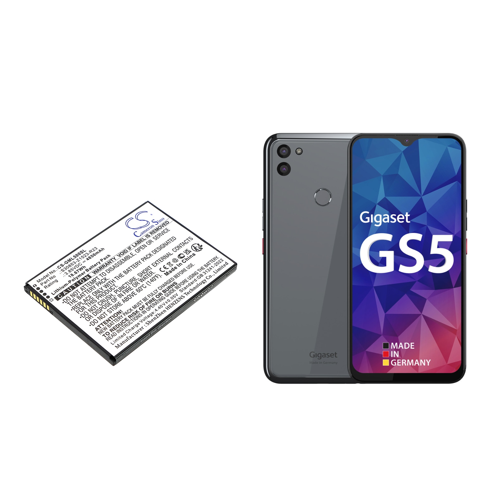 Batteri for SmartPhone, Mobil for Gigaset GS5, GS5 Lite, GS5 Senior