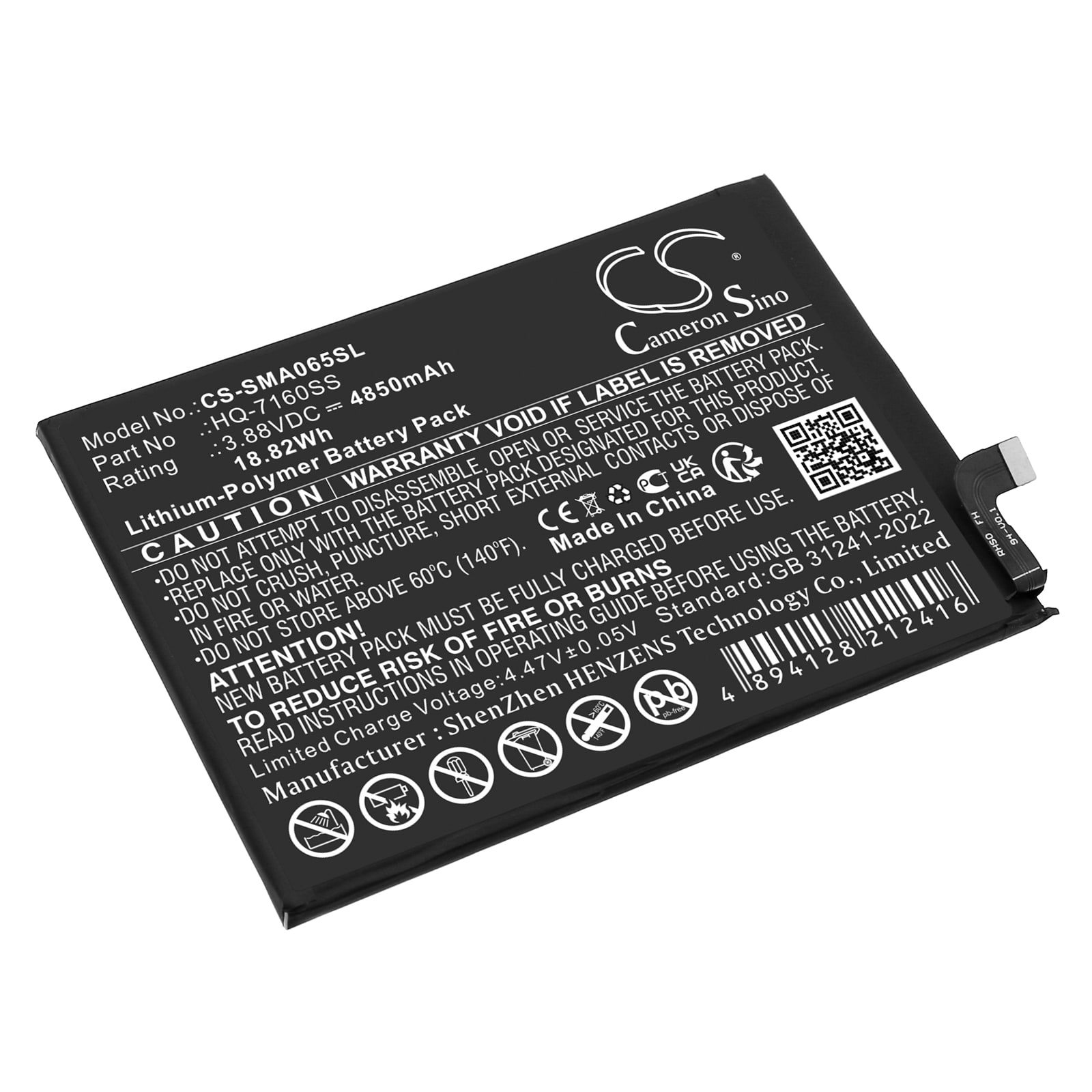 Batteri for SmartPhone, Mobil for Samsung Galaxy A06, SM-A065F, SM-A065F/DS og andre.