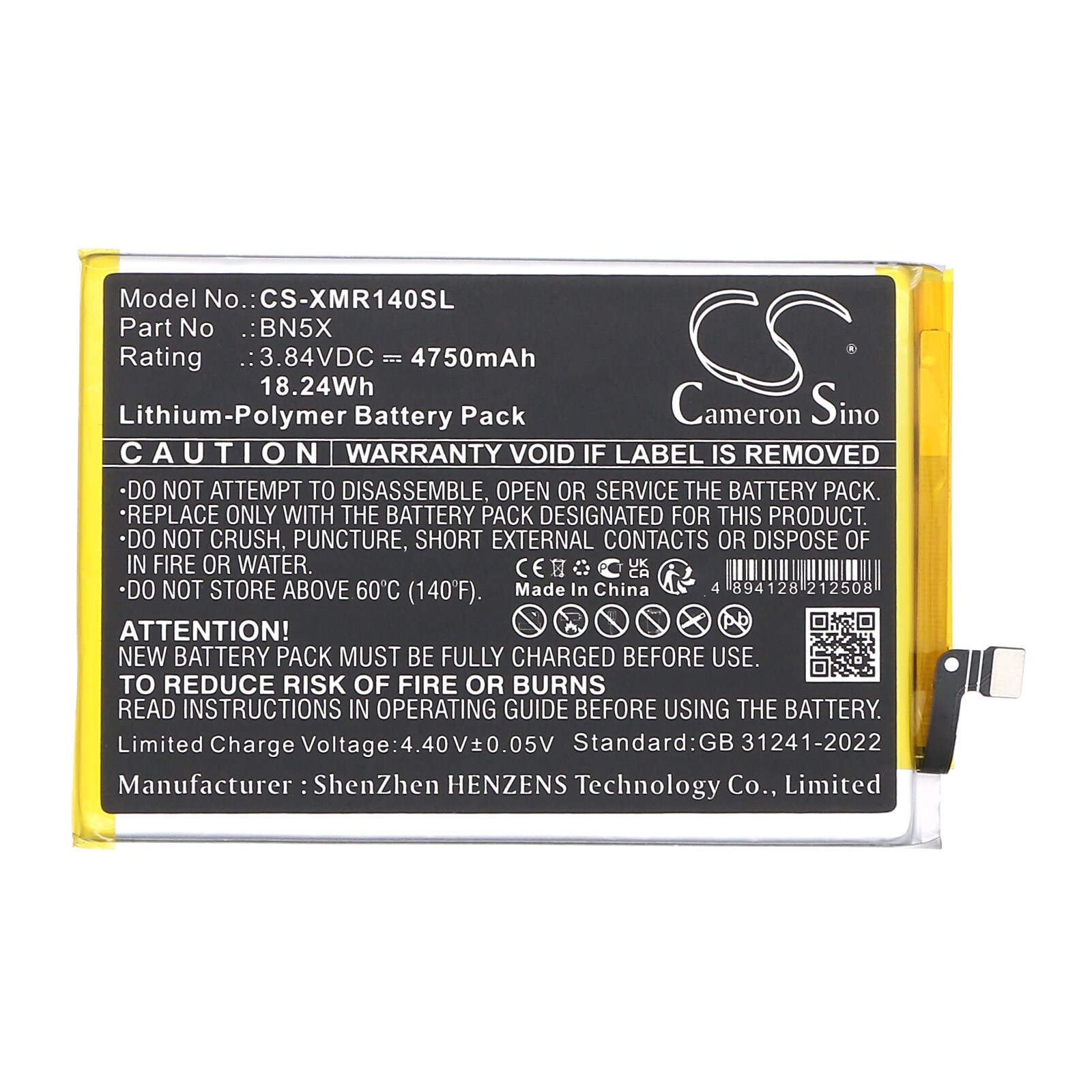 Batteri for SmartPhone, Mobil for Xiaomi 2409BRN2CA, 2409BRN2CC, 2409BRN2CG og andre.