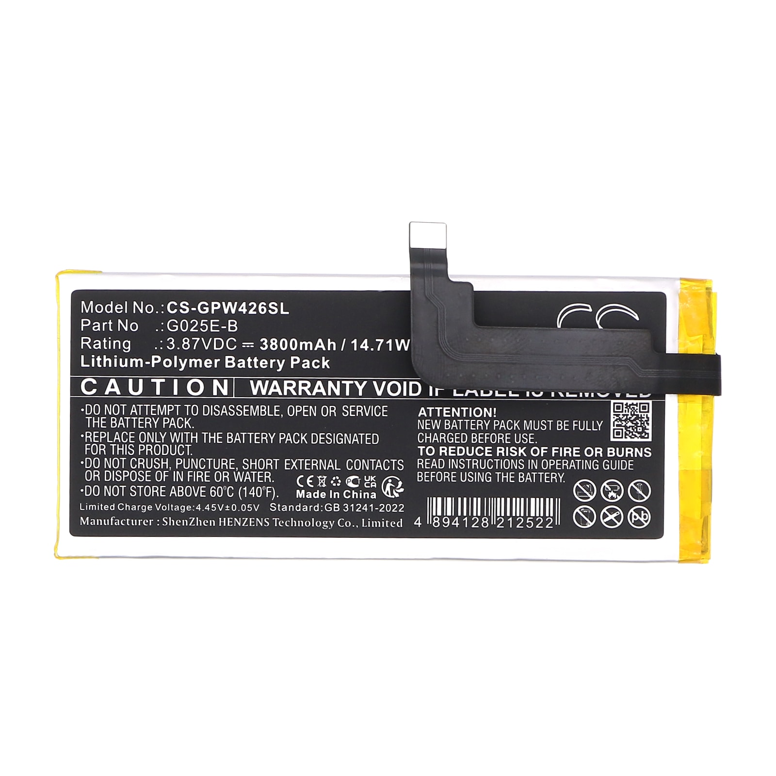 Batteri for SmartPhone, Mobil for Google G025E, G025H, G6QU3 og andre.