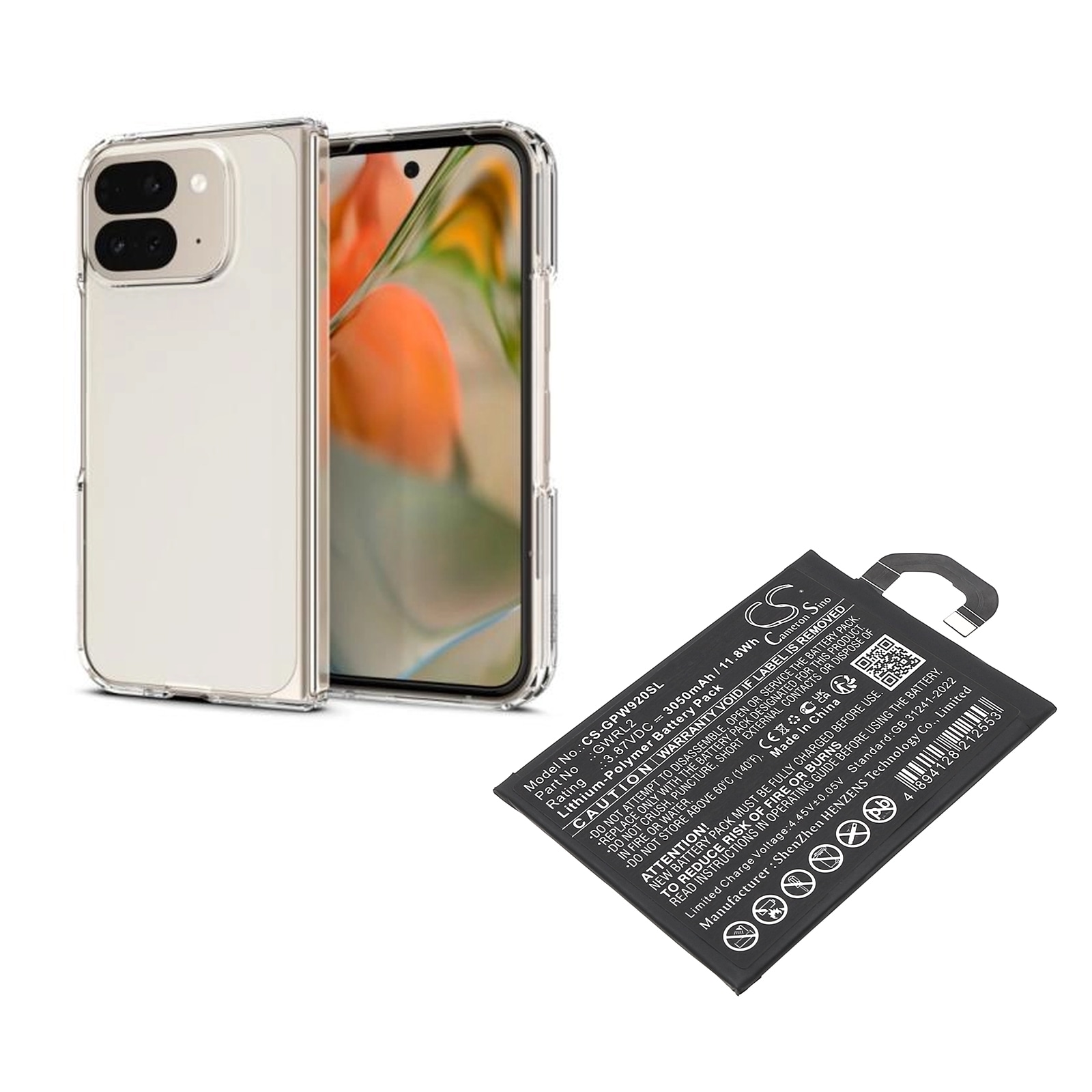 Batteri for smarttelefon, mobil for Google GC15S, GGH2X, Pixel 9 Pro Fold