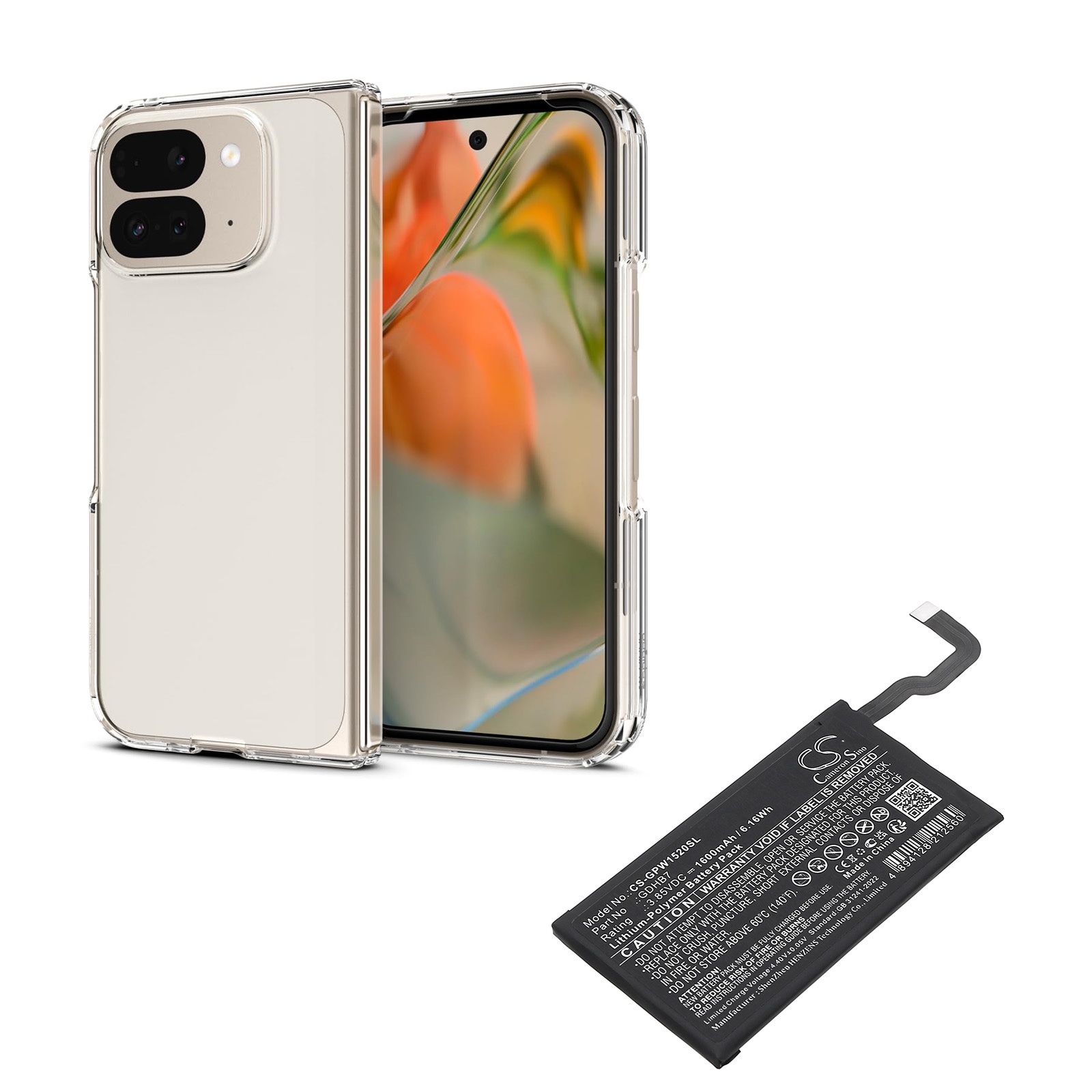 Batteri for smarttelefon, mobil for Google GC15S, GGH2X, Pixel 9 Pro Fold