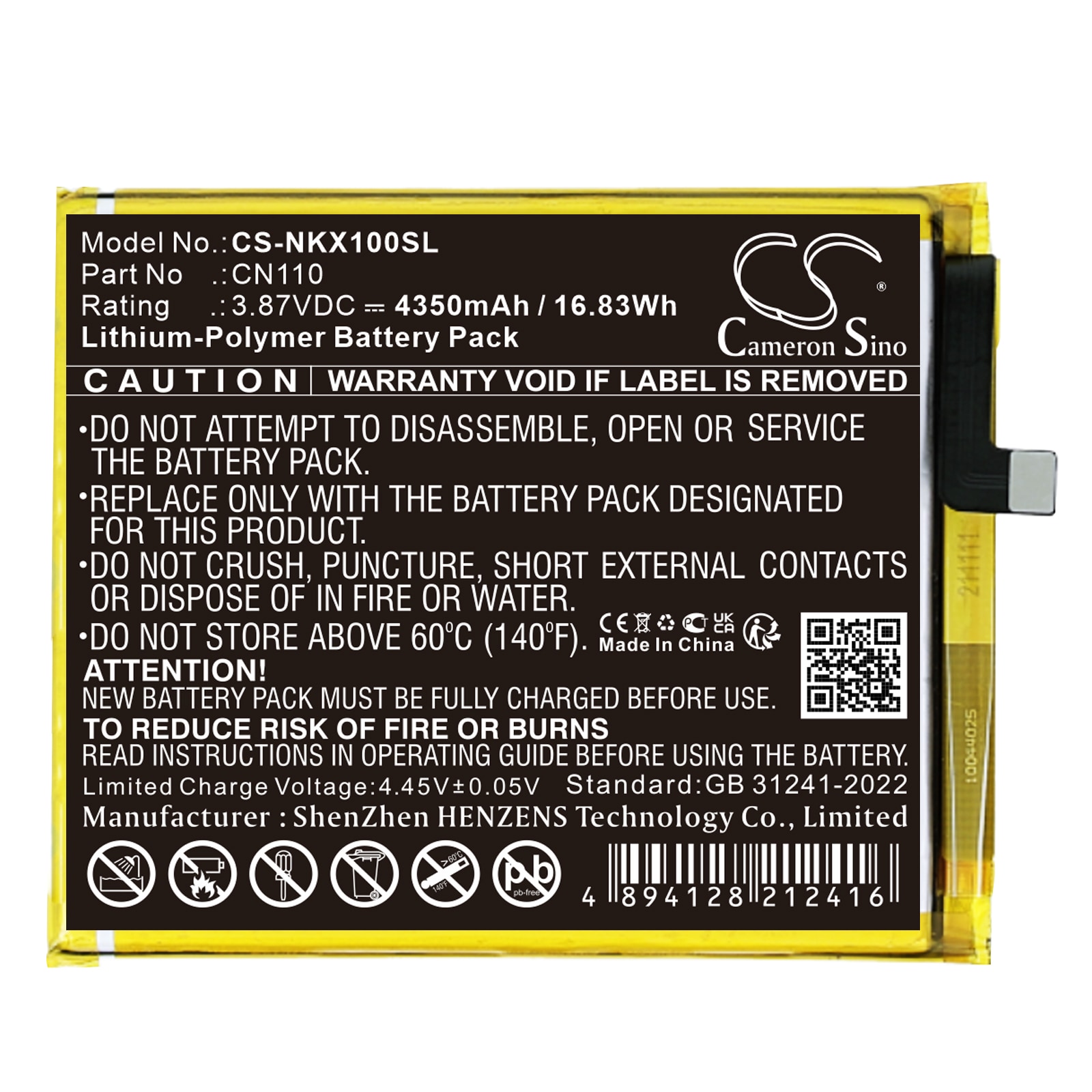 Batteri for SmartPhone, Mobil for Nokia CX10, TA-1332, TA-1341 etc.