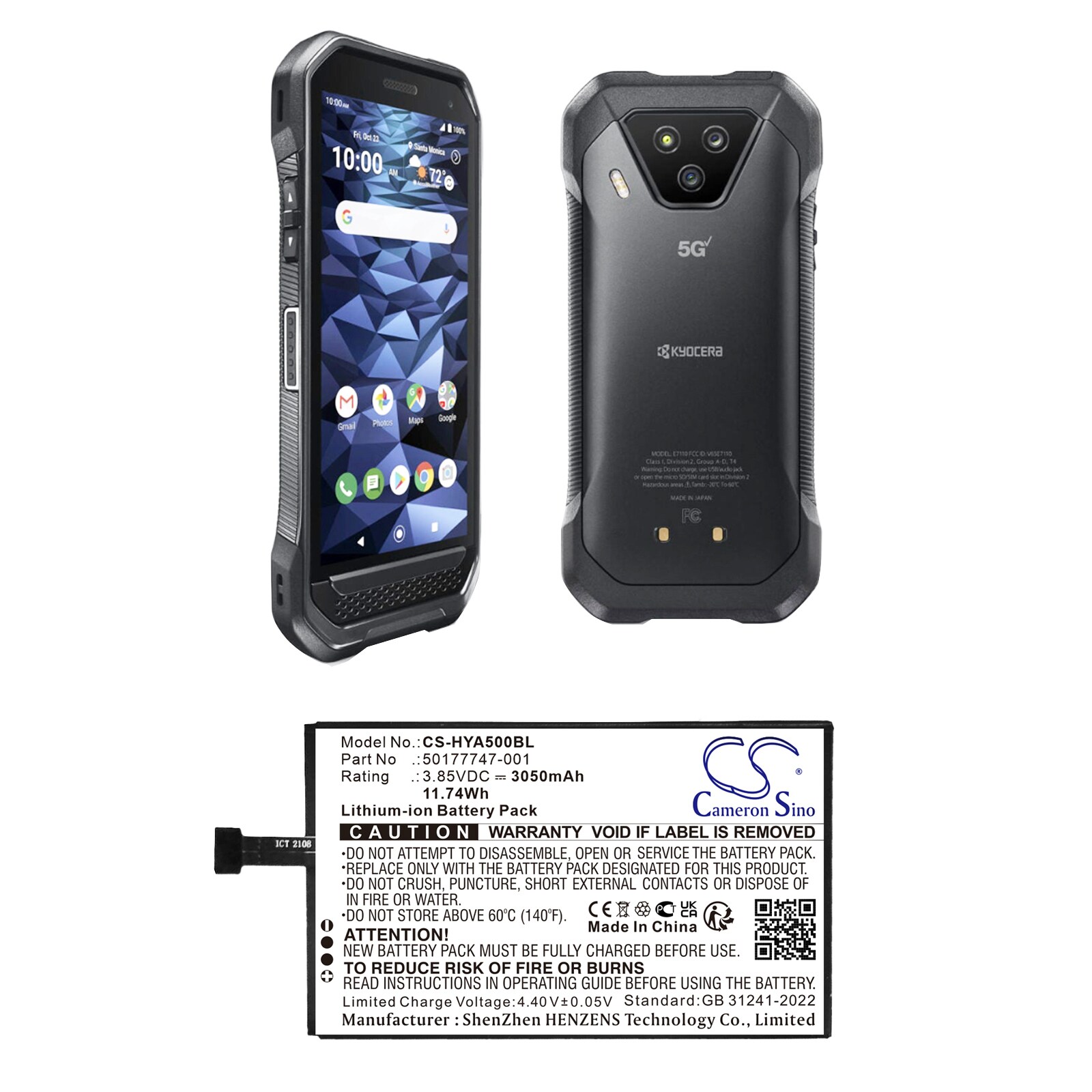 Batteri til smarttelefon, mobil til Kyocera DuraForce Ultra 5G, Duraforce Ultra 5G UW
