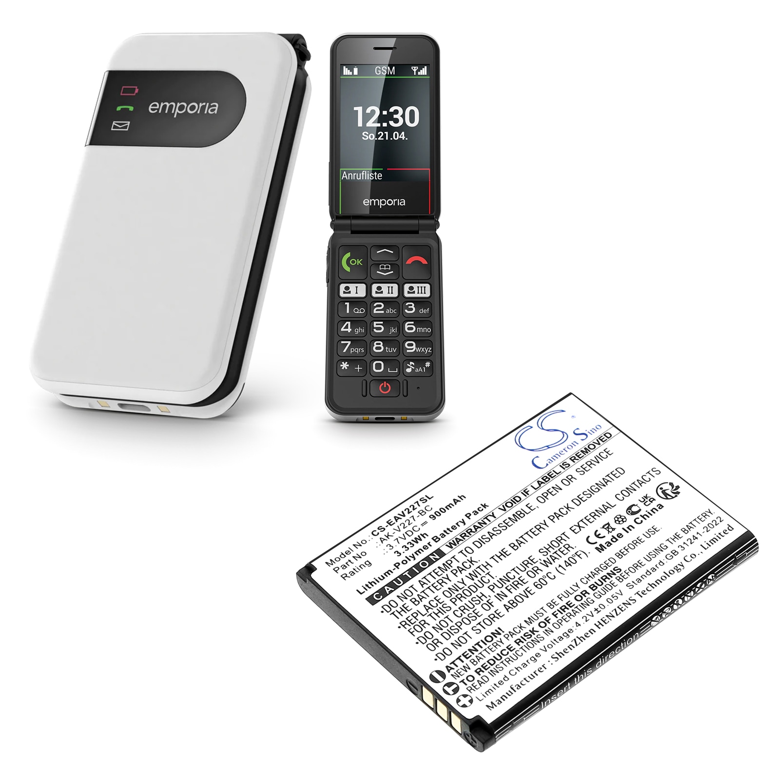 Batteri for SmartPhone, Mobil for Emporia SIMPLICITYglam, V227