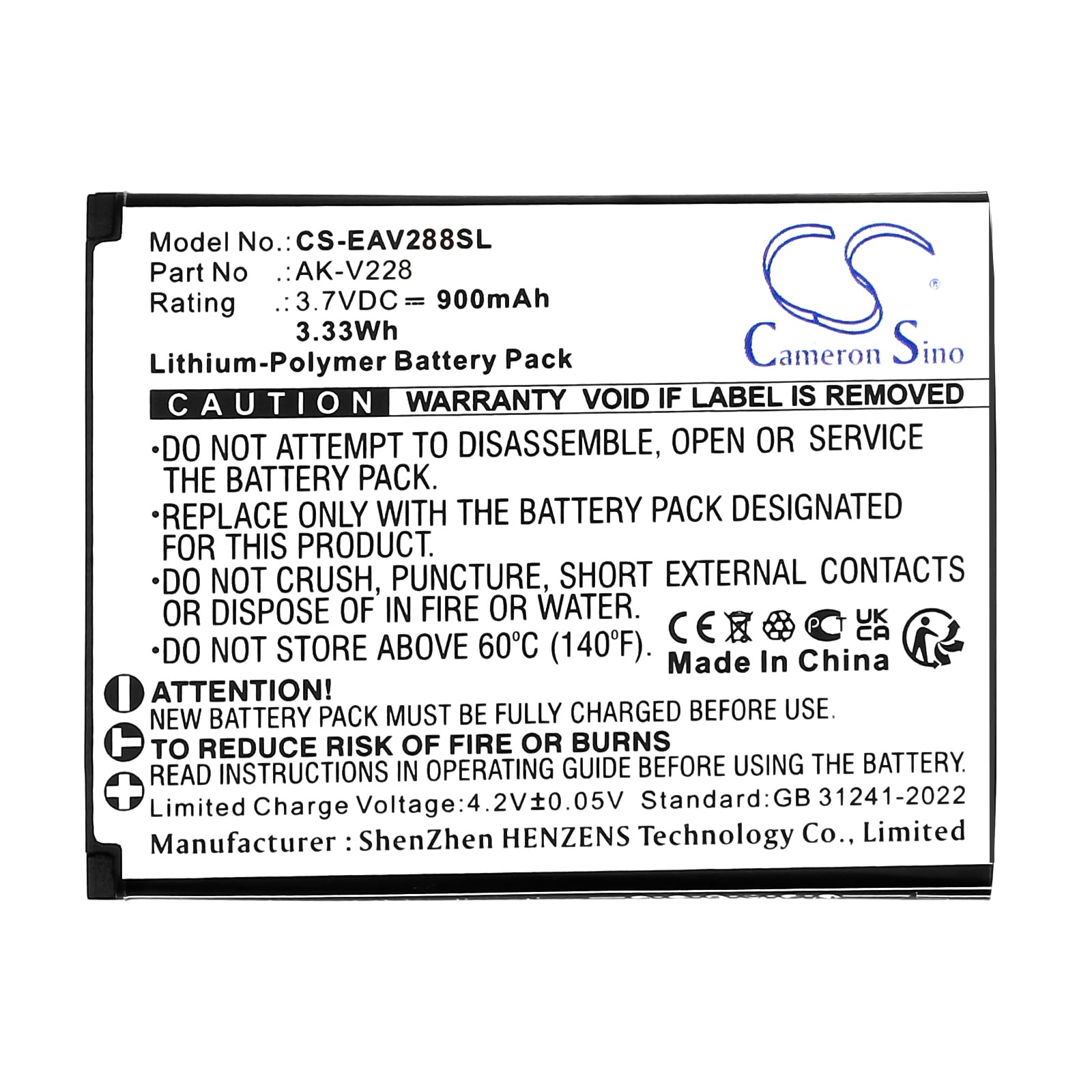 Batteri for SmartPhone, Mobil for Emporia JOY LTE, V228LTE_001, V288 og andre.