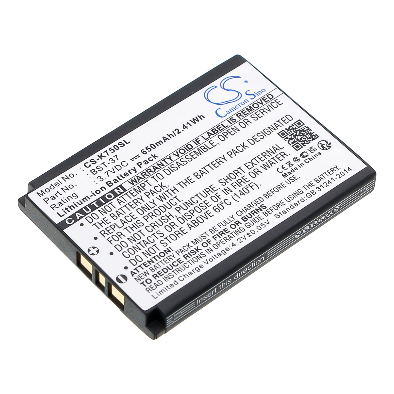 Batteri for SmartPhone, Mobil for Sony Ericsson K750, D750, D750i og andre.