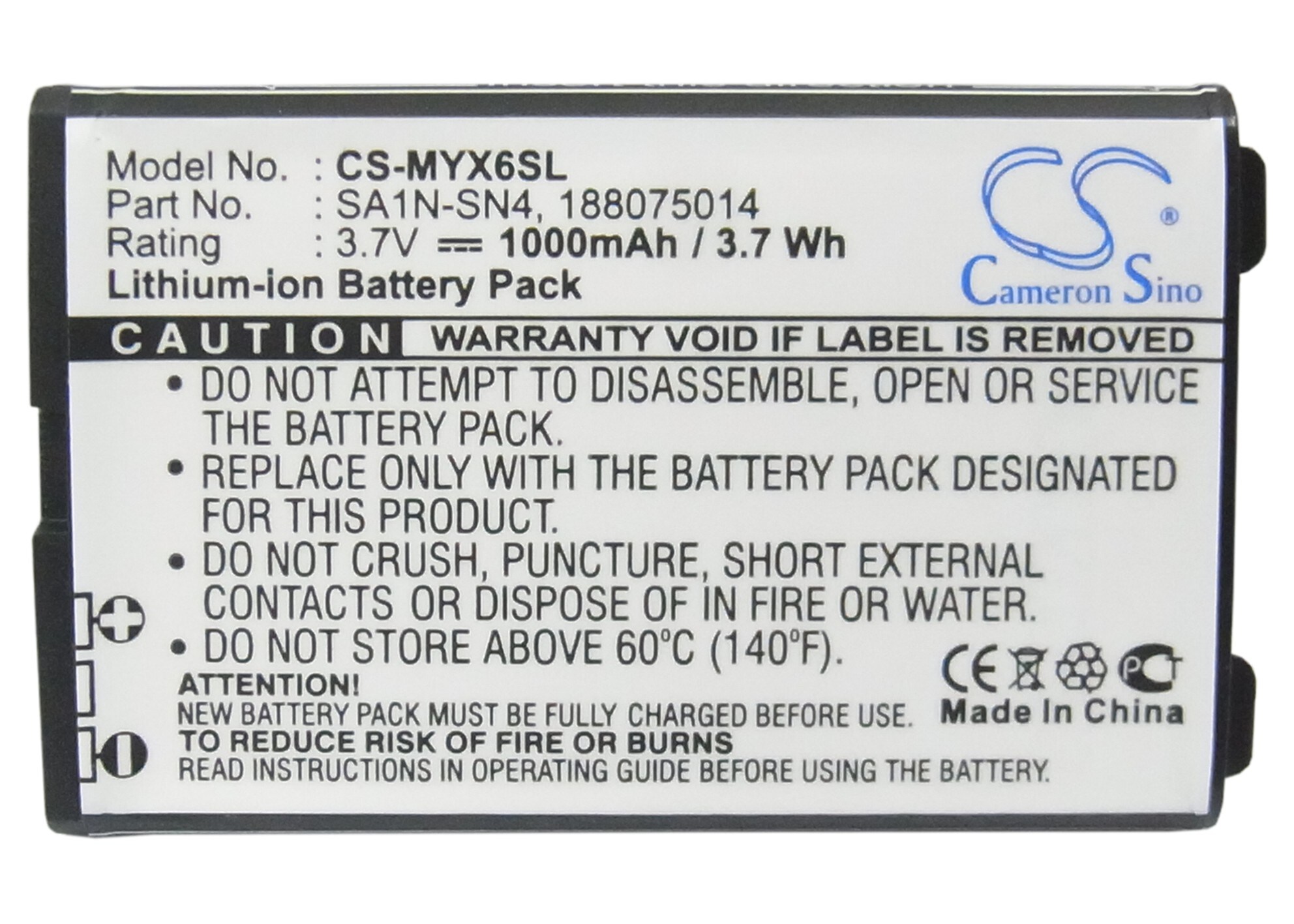 Batteri for SmartPhone, Mobil for Sagem MY-X6, MY-X7, MYV-65 og andre.