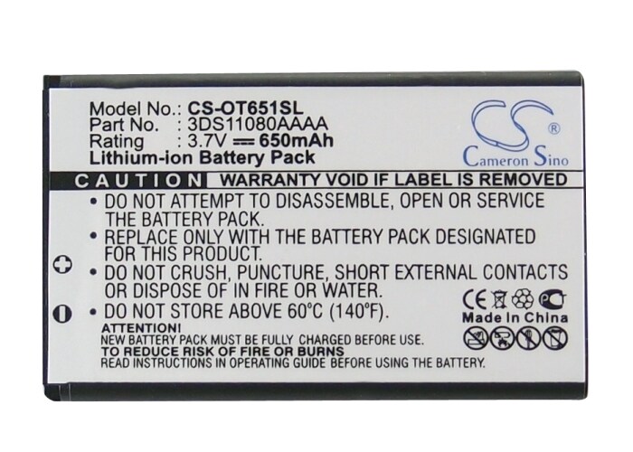 Batteri for SmartPhone, Mobil for Alcatel OT-C650, OT-C651, OT-C652 og andre.