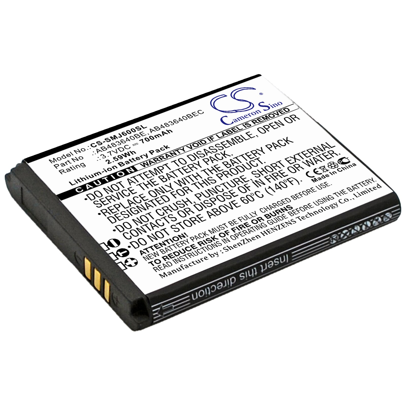 Batteri for SmartPhone, Mobil for Samsung SGH-J600, SGH-J610, SGH-J608 og andre.