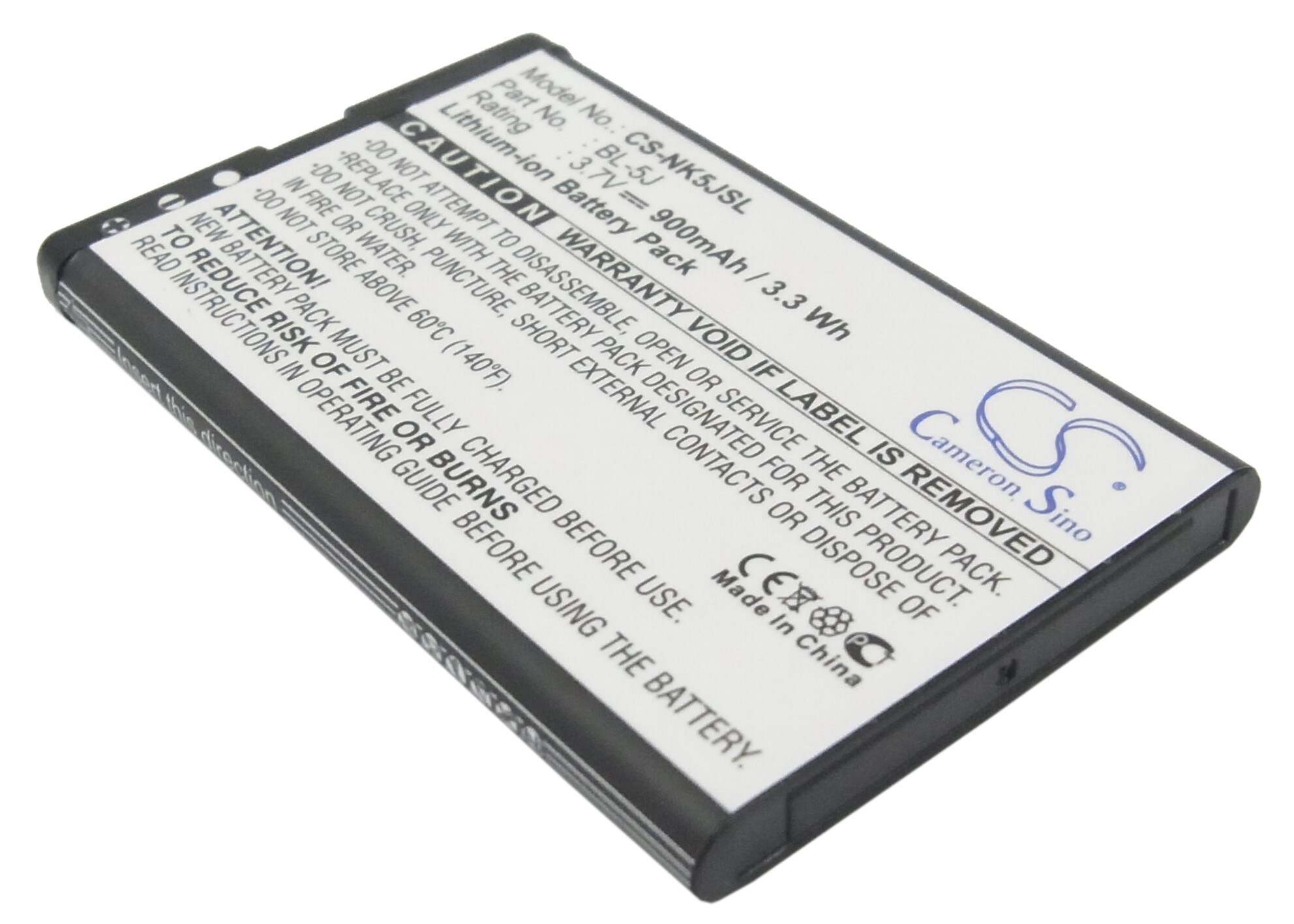 Batteri for SmartPhone, Mobil for Nokia 5800, 5800T, 5800 Xpress Music og andre.