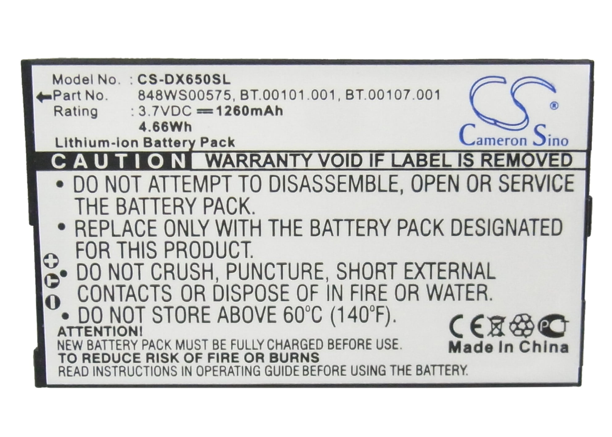 Batteri til smarttelefon, mobil for Acer Tempo DX650