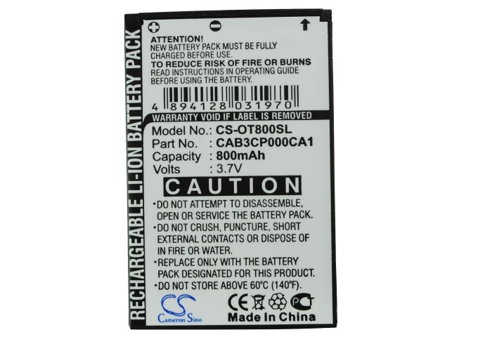 Batteri for SmartPhone, Mobil for Alcatel OT-800, OT-800A, Tribe etc.
