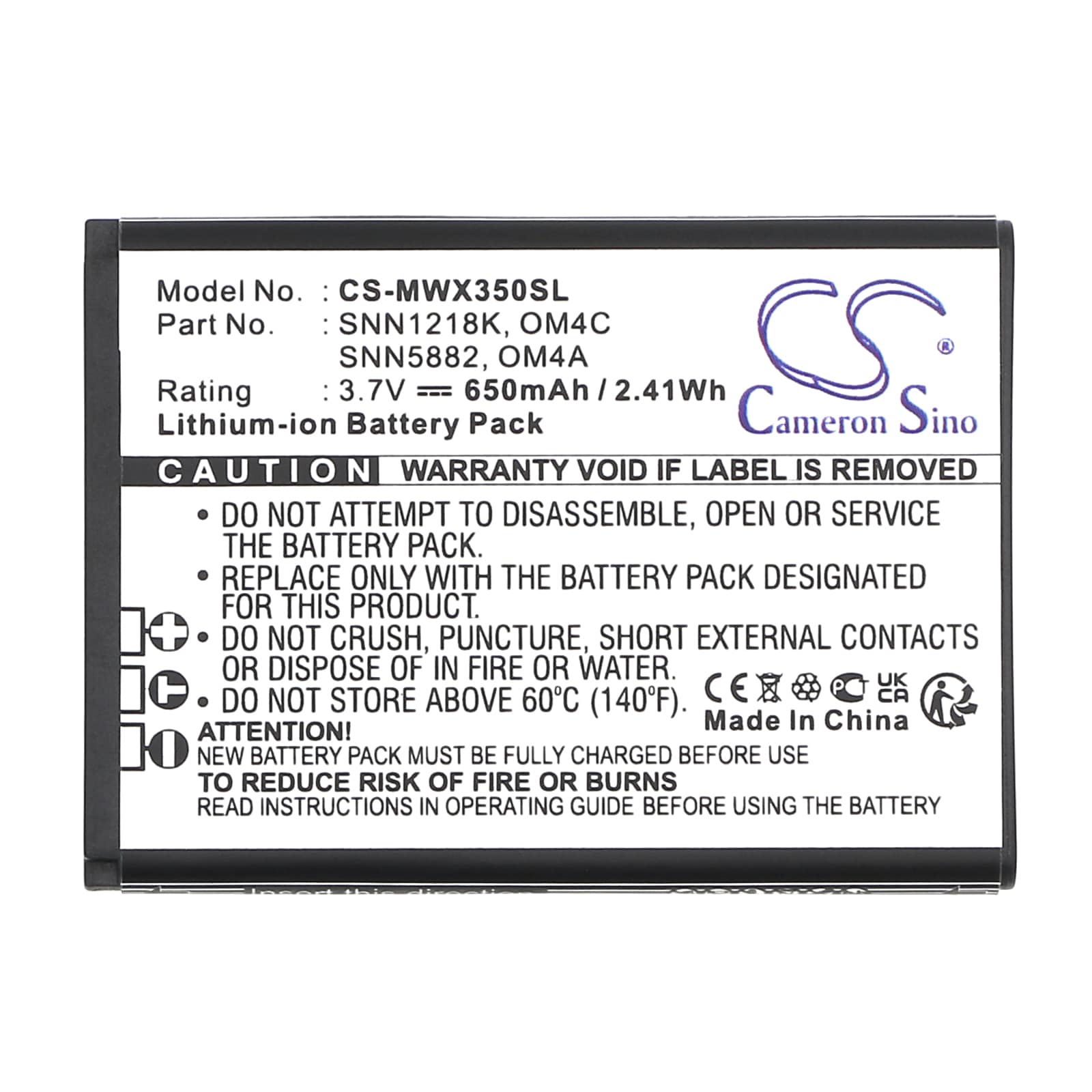 Batteri for SmartPhone, mobil for Motorola WX180, WX280, WX288 etc.