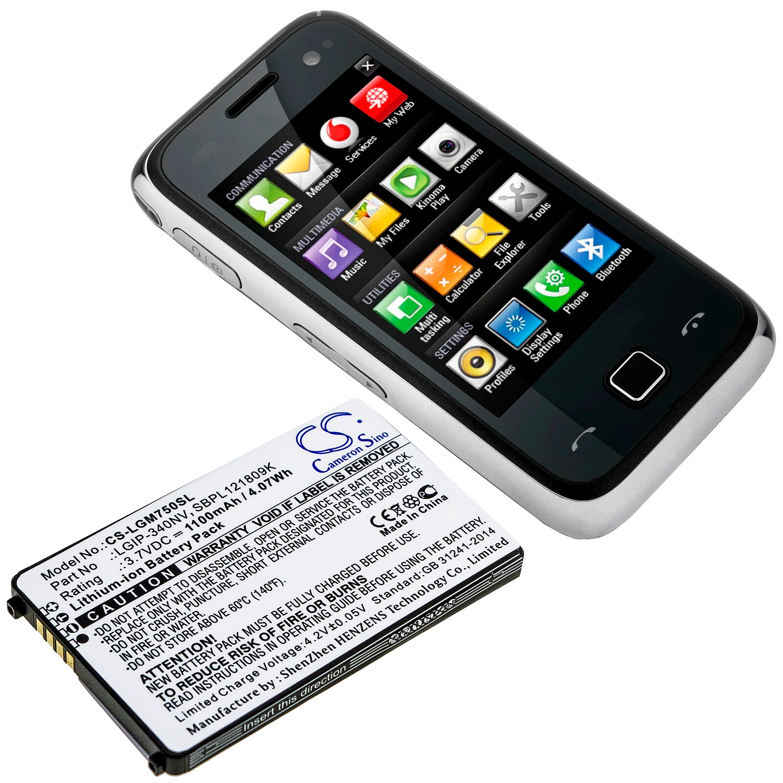 Batteri for SmartPhone, mobil for $ 0000016n GM750, Layla, Eigen og andre.