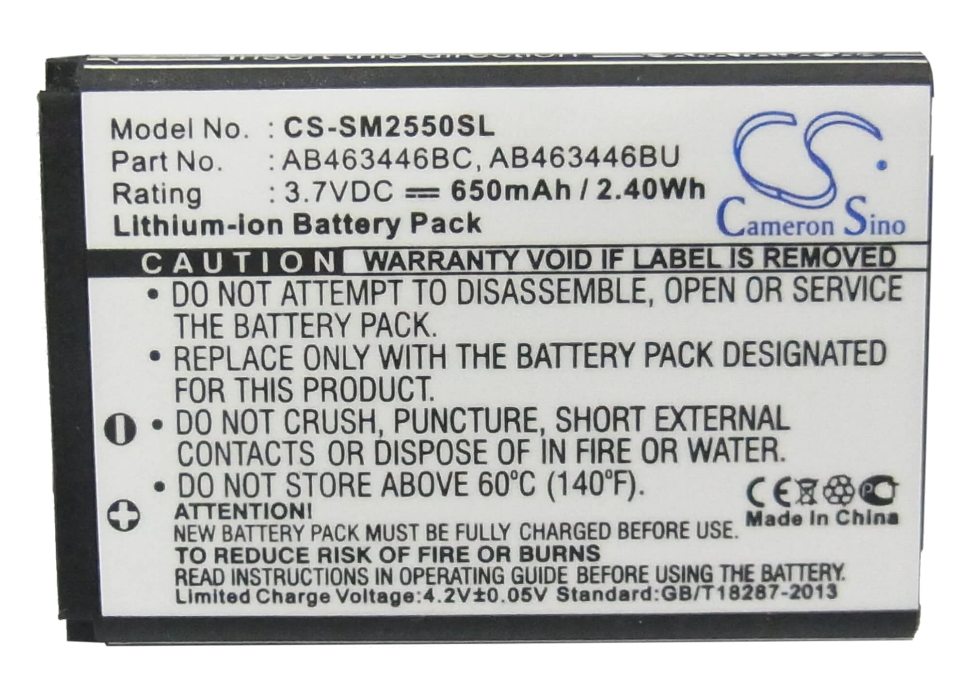 Batteri for SmartPhone, Mobil for Samsung GT-E2520, GT-M2510, GT-E1150 og andre.