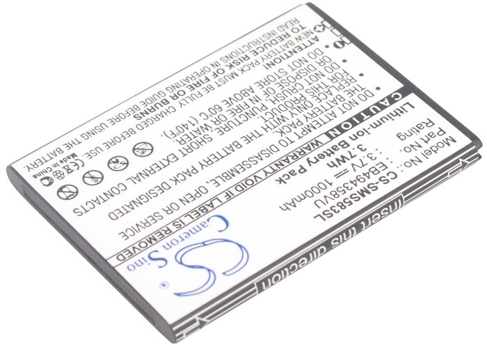 Batteri for SmartPhone, Mobil for Samsung GT-S5830, GT-S5830T, Cooper og andre.
