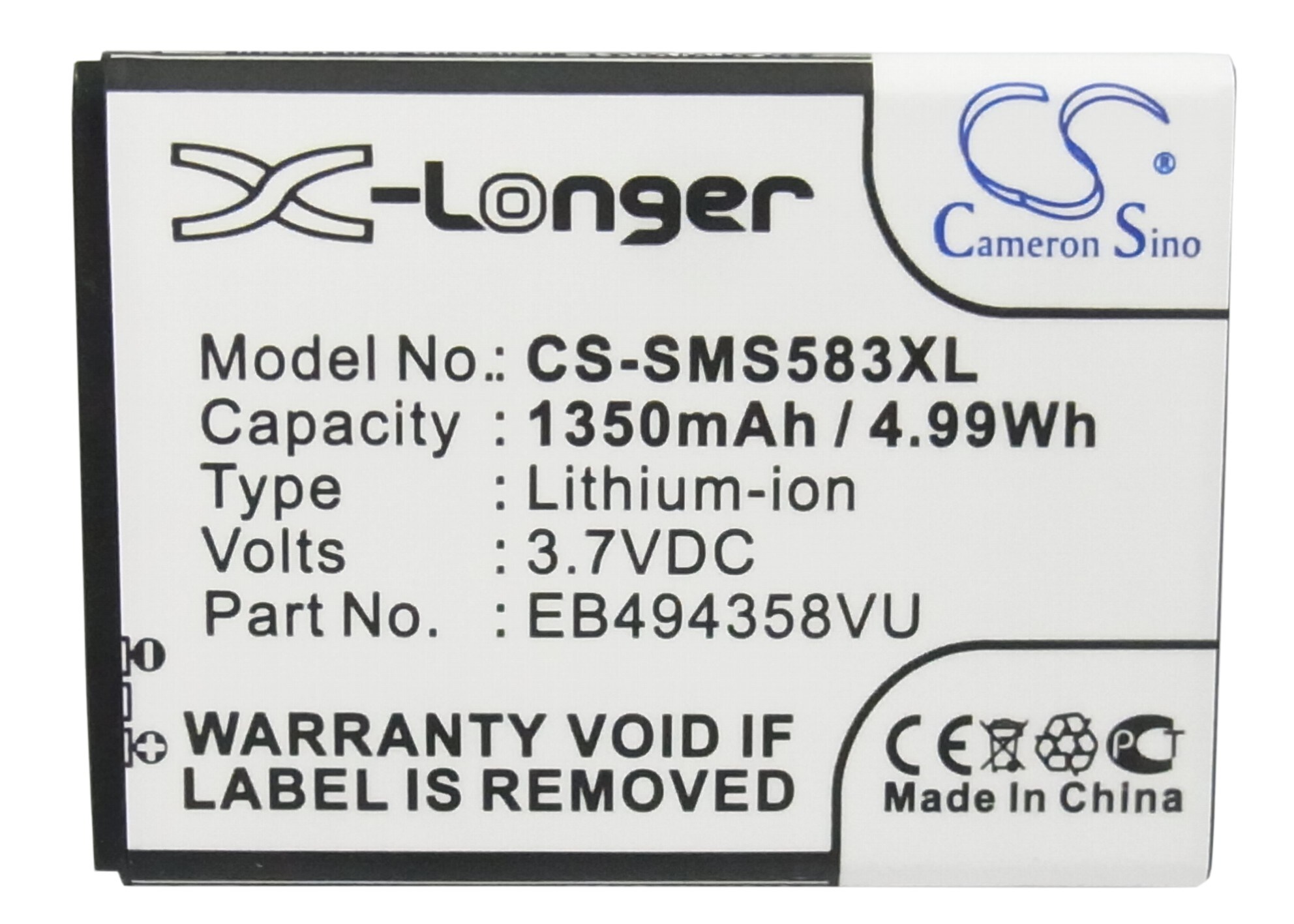 Batteri for SmartPhone, Mobil for Samsung GT-S5830, GT-S5830T og andre.