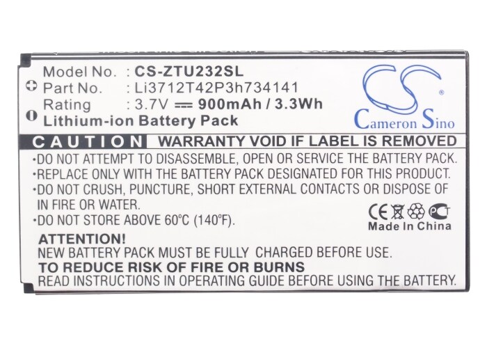 Batteri for smarttelefon, mobil for ZTE N960, U236, X920
