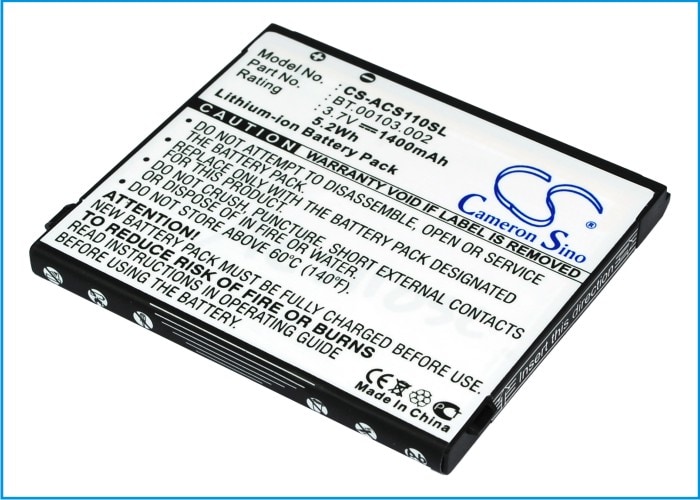 Batteri for SmartPhone, mobil for Acer Liquid S110, Stream, NeoTouch S110 og andre.