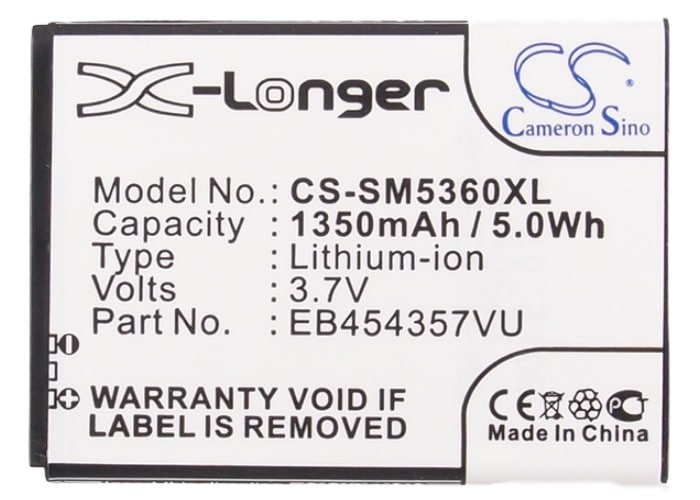 Batteri for SmartPhone, Mobil for Samsung GT-S5360, Galaxy Y, GT-S5380 og andre.
