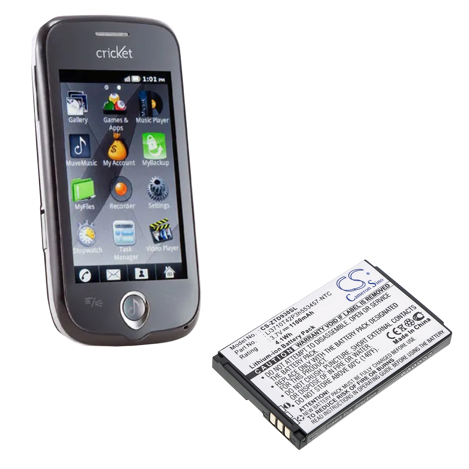 Batteri for SmartPhone, Mobil for Cricket Chorus, D930