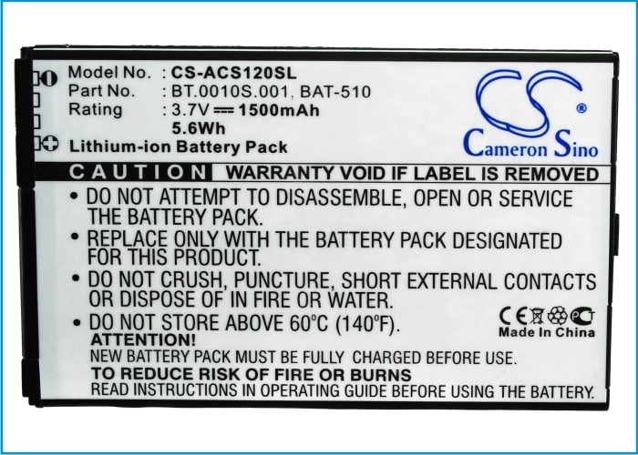 Batteri for SmartPhone, Mobil for Acer S120, Liquid Metal