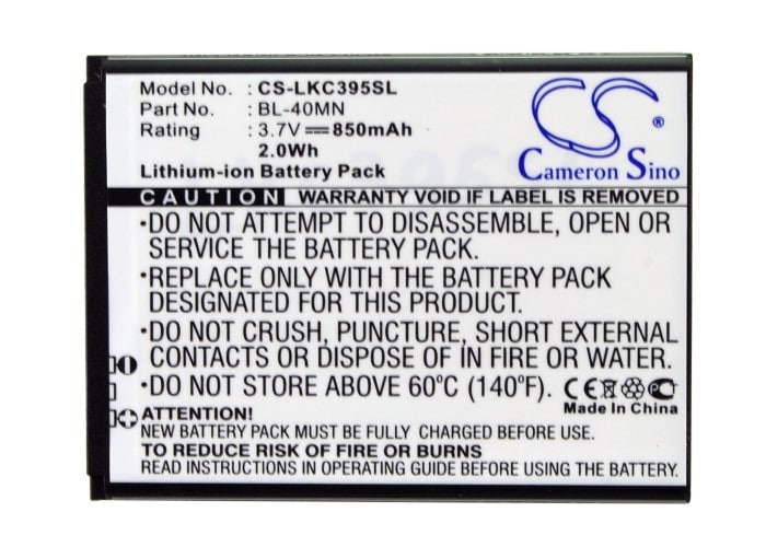 Batteri for SmartPhone, Mobil for LG LG272W, VN280, Extravert 2 og andre.