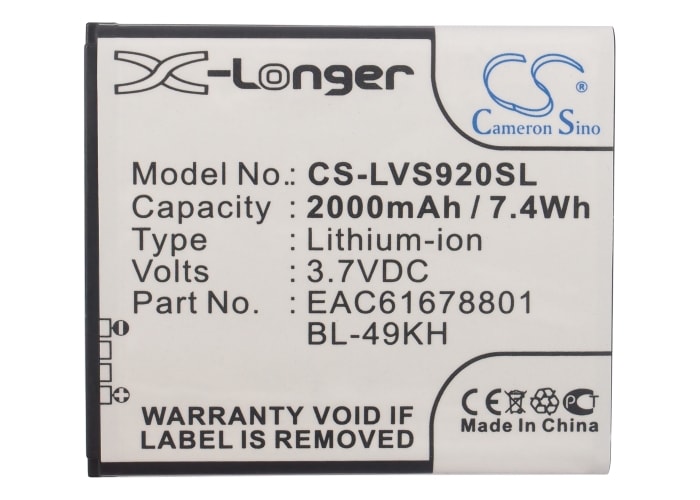 Batteri for SmartPhone, Mobil for Verizon VS920, Spectrum, Spectrum 4G
