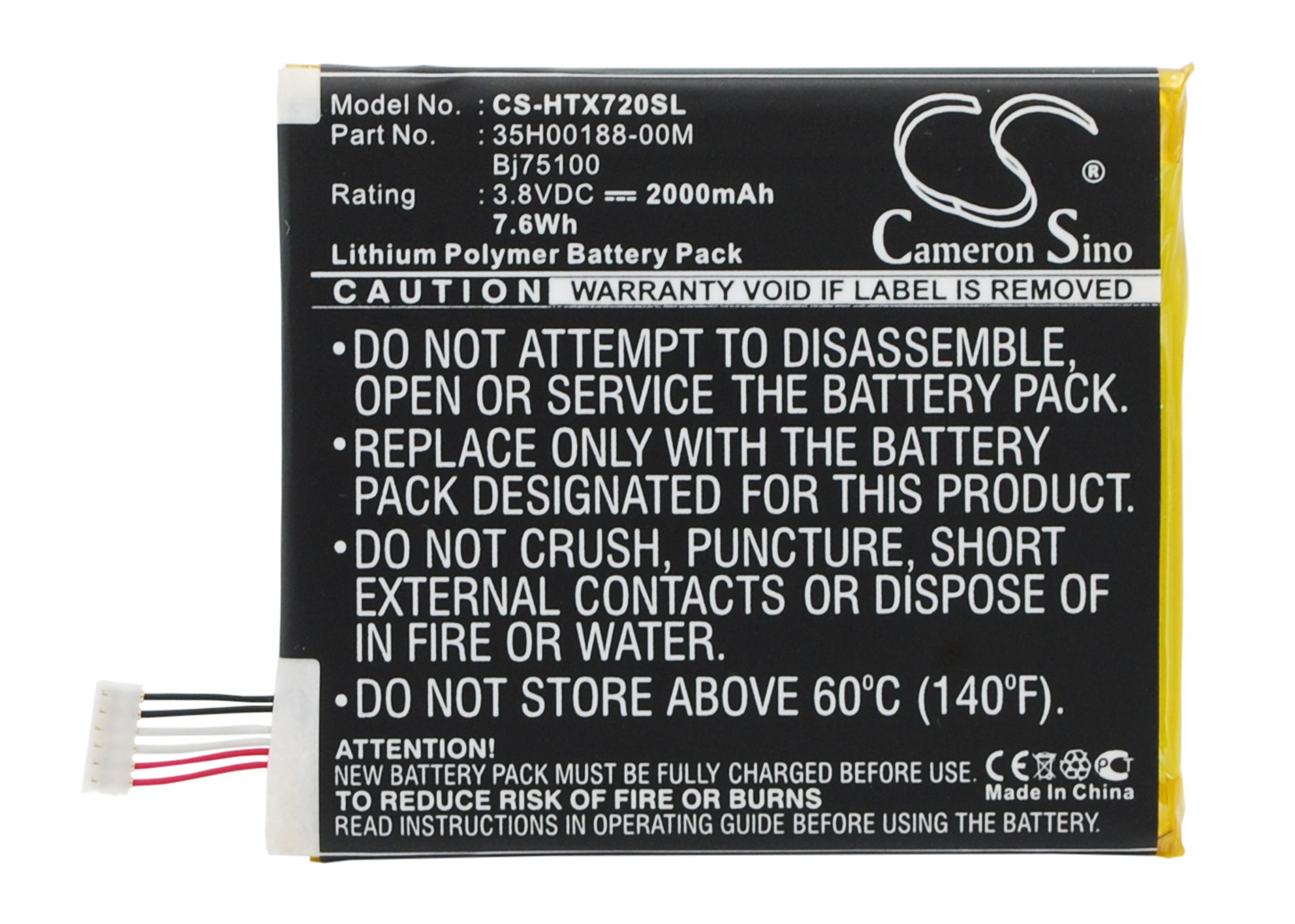 Batteri for SmartPhone, Mobil for HTC One XL, Edge, Evita etc.