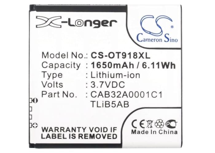 Batteri for SmartPhone, Mobil for Alcatel OT-918 Mix, One Touch 918 Mix, EE40 og andre.